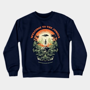 Retro Alien Abduction: Genesis 6 - Peru Jungle - Alien Jungle Watchers Crewneck Sweatshirt